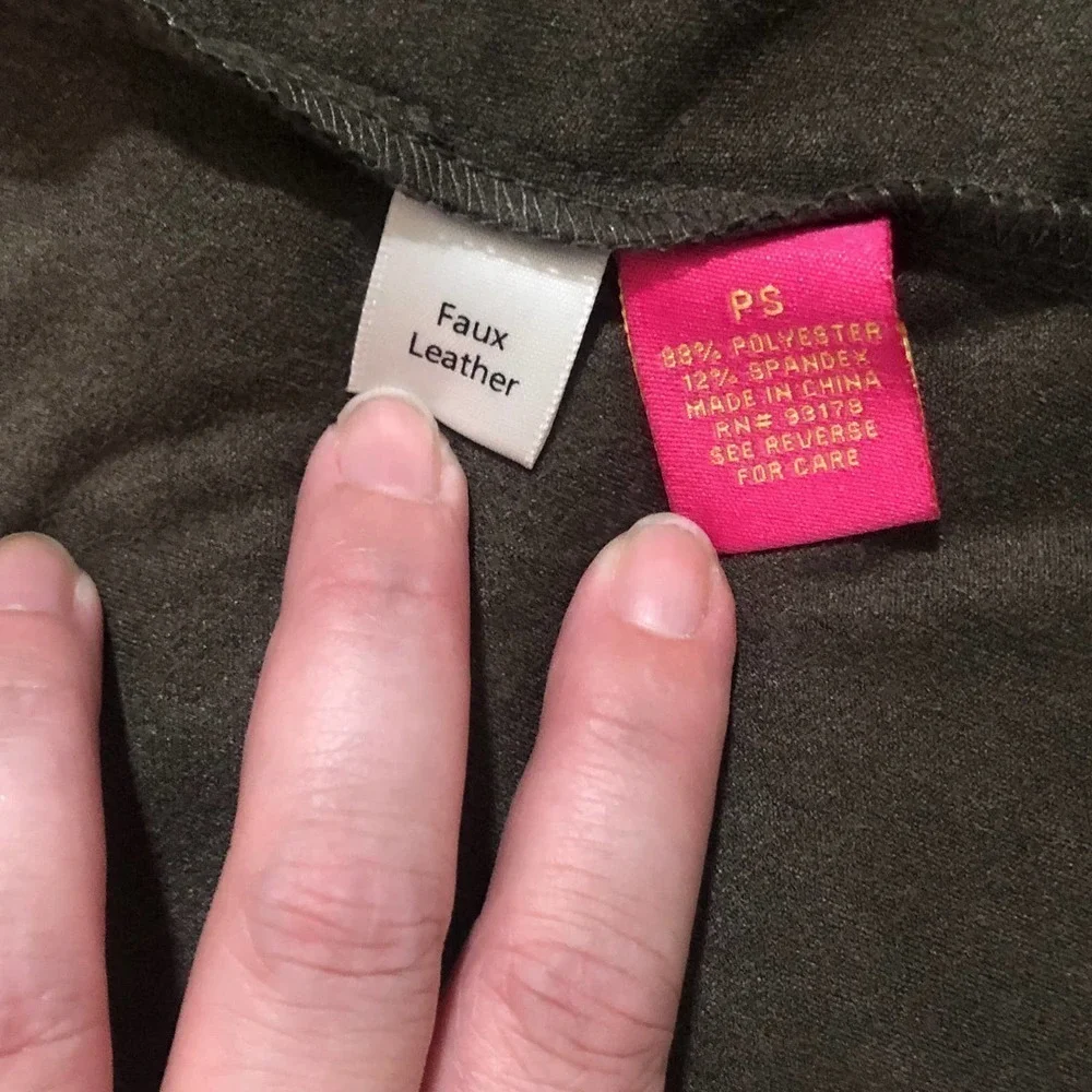 Catherine Malandrino Olive Green Faux Suede Cascade Open Front Jacket Petite S - Picture 10 of 12